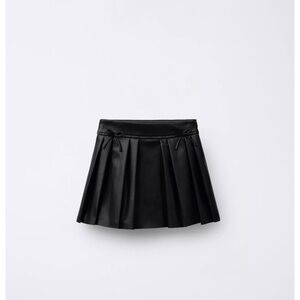 Zara faux leather box pleat mini skirt